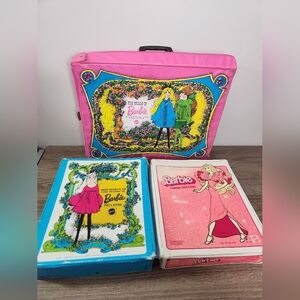 Vintage 1968 The World Of Barbie Double Doll Case & Single Case Lot